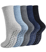 Load image into Gallery viewer, Coral Fleece Warm, Cozy Grip Socks for Men · 5 Pair Set
