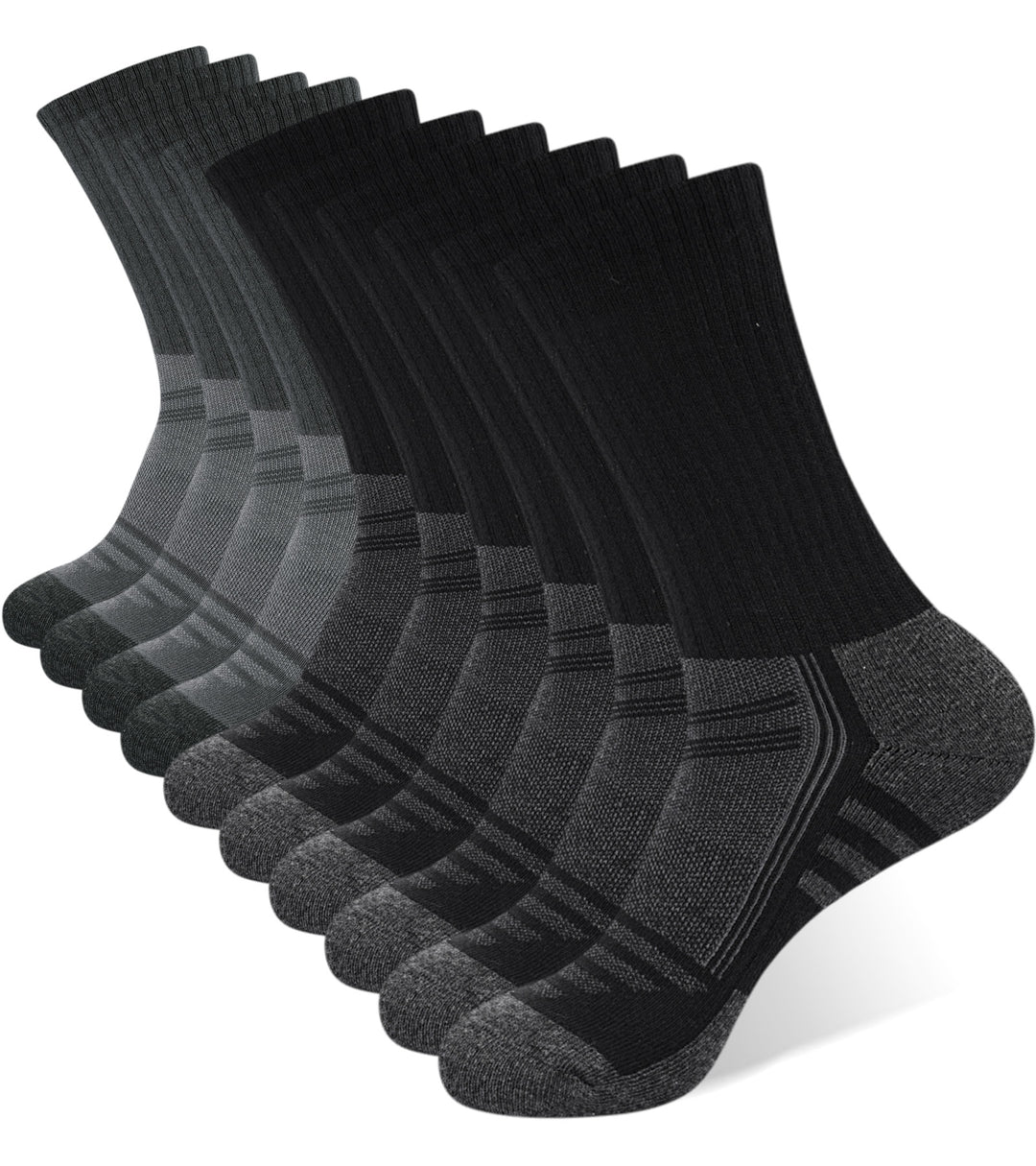 Bamboo Viscose Crew Socks for Men, Moisture Wicking Socks · 5 Pair Set