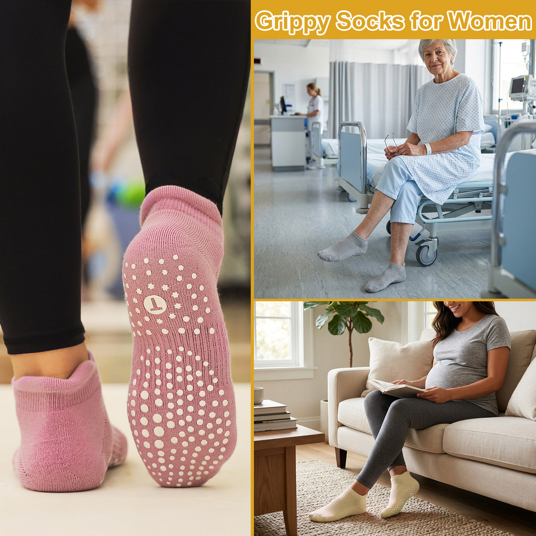 Women’s Ankle Grip Socks · 4 Pair Set